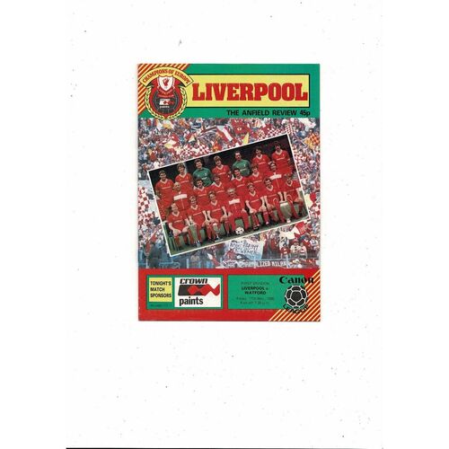 1984/85 Liverpool v Watford Football Programme