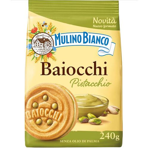 Mulino Bianco Baiocchi Biscuits With Pistachio 240g