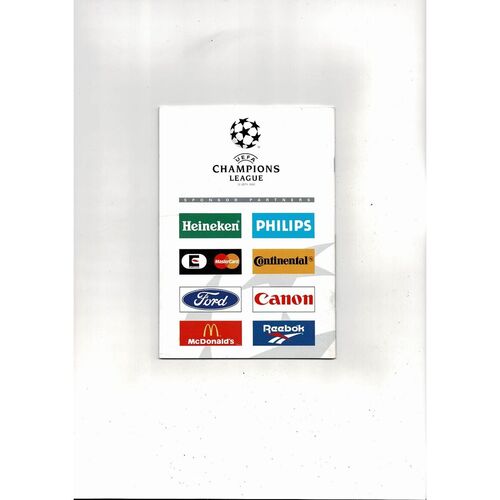 Aalborg v Porto UEFA Champions League Football Programme 1995/96