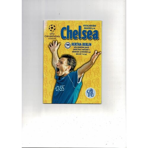 Chelsea v Hertha Berlin Champions League Football Programme 1999/00