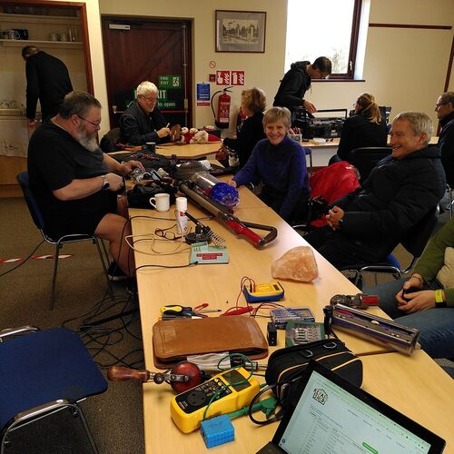 Repair Hub volunteers at work