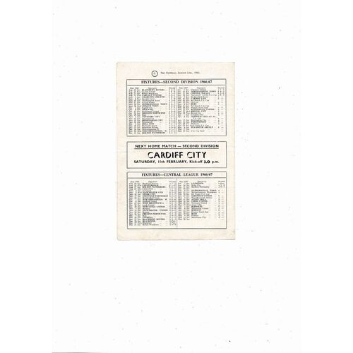 Derby County v Newcastle United Central League Football Programme 1966/67