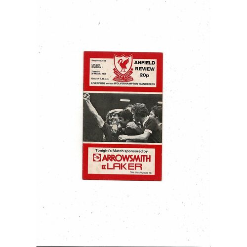 1978/79 Liverpool v Wolves Football Programme March