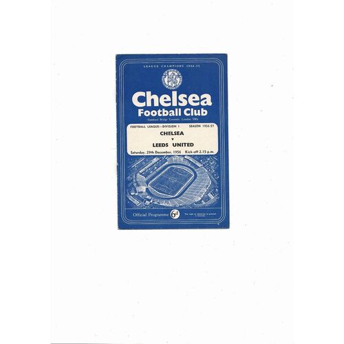 1956/57 Chelsea v Leeds United Football Programme