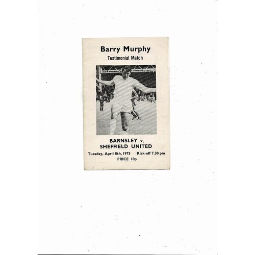 Barnsley v Sheffield United Barry Murphy Testimonial Programme +Brochure 1974/75