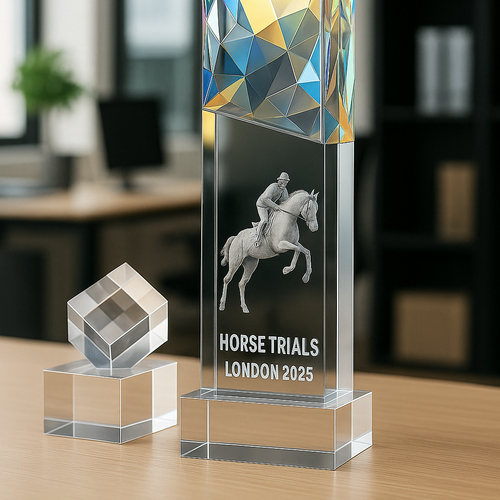 The Super Large Gleneagles 3D Tricolour Trophy, Award, Presentation Crystal