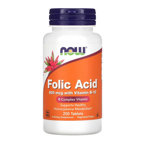 NOW Foods Folic Acid 800mcg - 250 Tablets