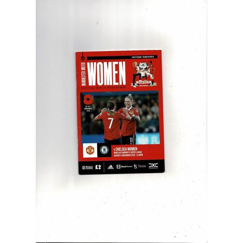 2022/23 Manchester United v Chelsea Womens Super League Football Programme