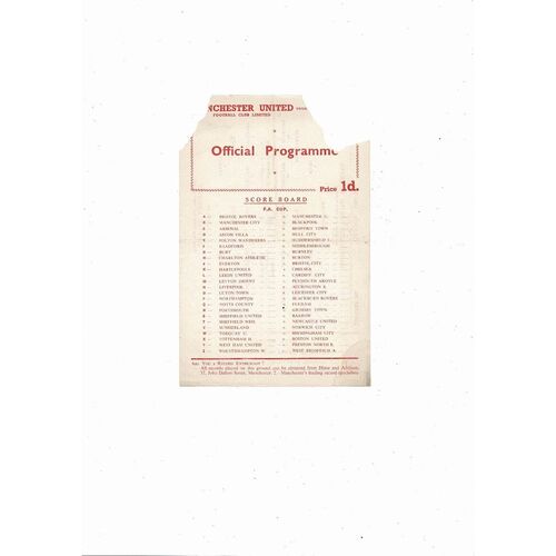 Manchester United v Everton Central League Football Programme 1955/56