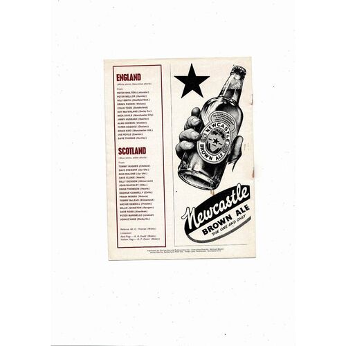 1970 England v Scotland U23 International Football Programme @ Sunderland