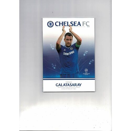 Chelsea v Galatasaray Champions League Football Programme 2013/14