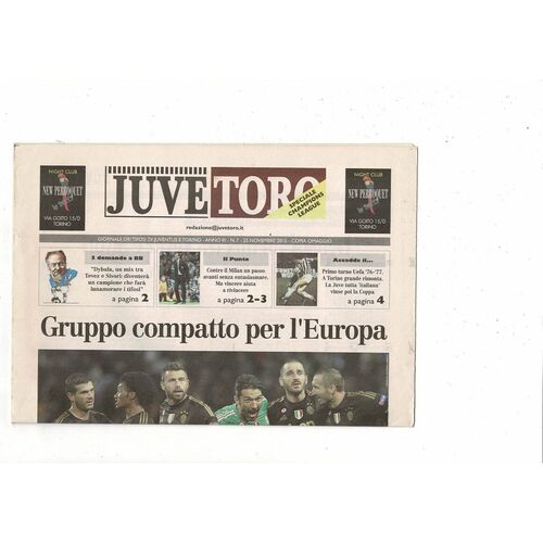 Juventus v Manchester City Champions League Juvetoro Newspaper Supplement 2015/16