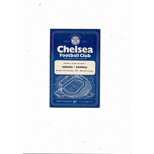 1954/55 Chelsea v Arsenal Championship Season Football Programme