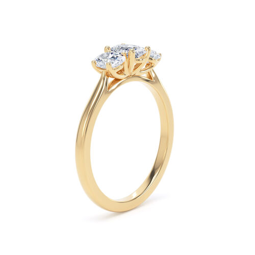 Oval diamond trilogy ring