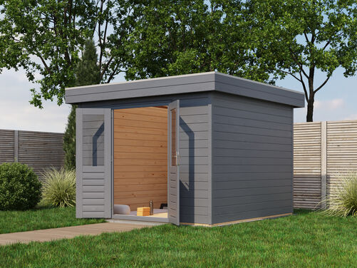 3.0mtr x 3.0mtr 28mm walled Flat Roof Cabin