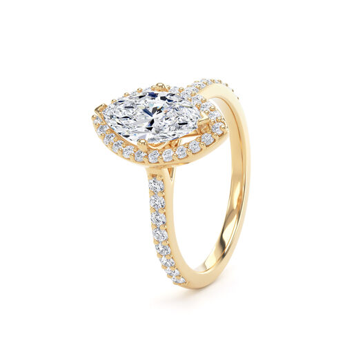Marquise halo with diamond set shoulders