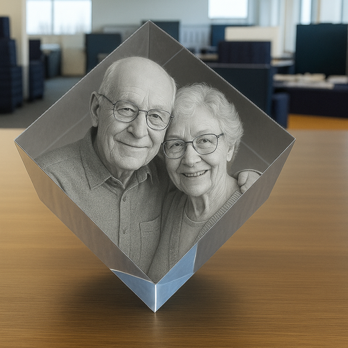 The Stunning 3D Iona Ocean Blue Colour Cube Crystal
