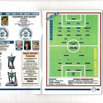 Rangers v Leeds United European Cup Football Programme 1992/93