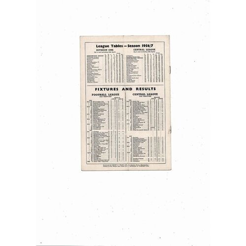 1956/57 Manchester United v West Bromwich Albion Football Programme