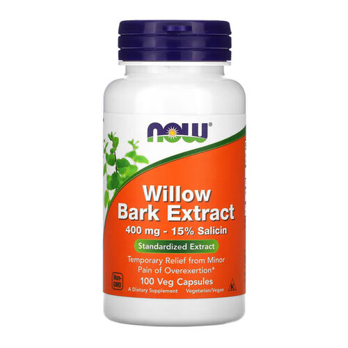 NOW Foods Willow Bark Extract 400mg - 15% Salicin - 100 Veg Capsules