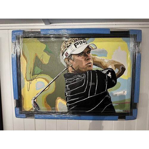 Original Lee Westwood Signed Painting by Sue Verity