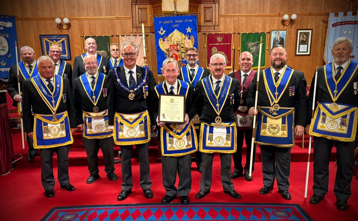 50 Years of Freemasonry for Alan Tomkinson