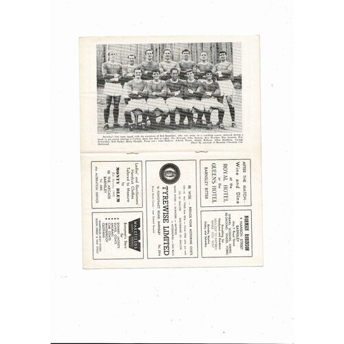 1968/69 Barnsley v Barrow Football Programme