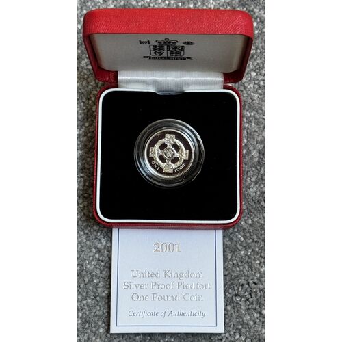 2001 Silver Proof Piedfort £1 Coin - 19g
