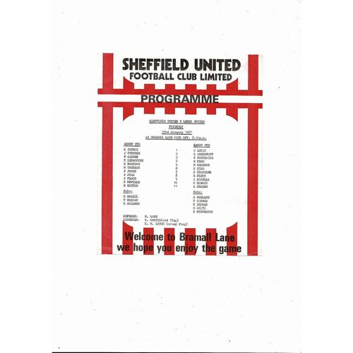 Sheffield Unitedv Leeds United Friendly Football Programme 1980/81