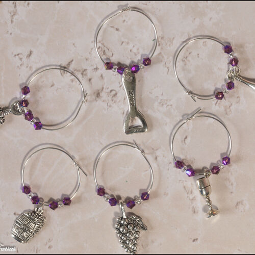 'Wine theme' Wine Glass Charms