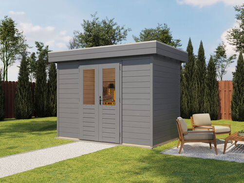 3.0mtr x 1.8mtr 28mm walled Flat Roof Cabin