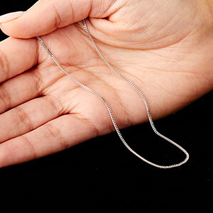 9ct white gold 1.4mm diamond cut curb chain