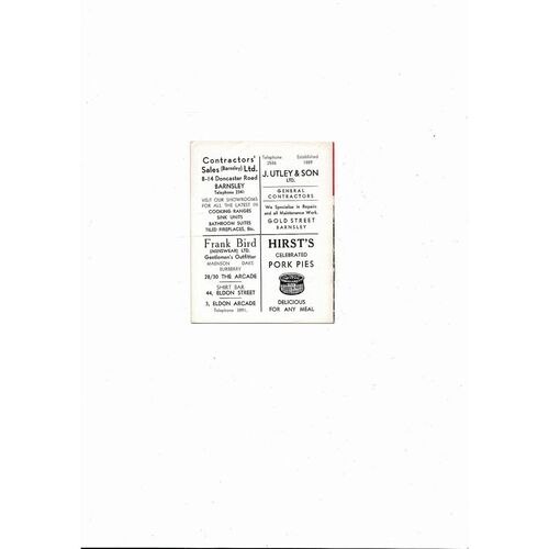 1964/65 Barnsley v Hull City Football Programme