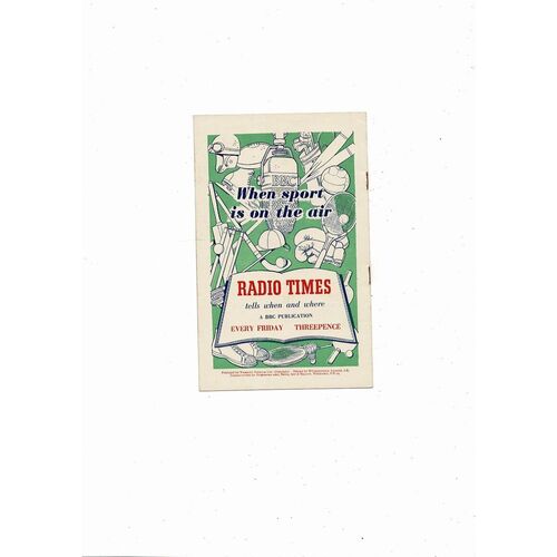 England v Scotland Schools International Programme 1951/52 England v Scotland Schools International Programme 1951/52 - Duncan Edwards