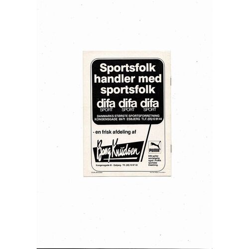 Esbjerg v Halmstads BK European Cup Football Programme 1980/81
