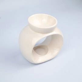 Small Oval Ceramic Wax Melter – Cream Ceramic Wax Burner