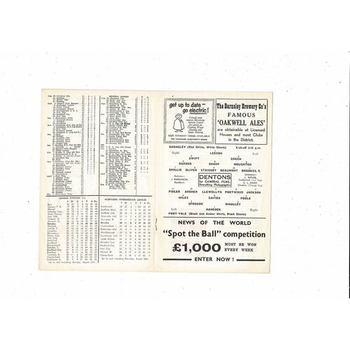 1960/61 Barnsley v Port Vale Football Programme