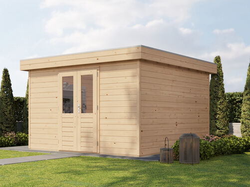 3.6mtr x 3.6mtr 44mm walled Flat Roof Cabin