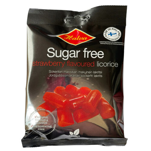 Halva Sugar Free Strawberry Flavoured Licorice 90g