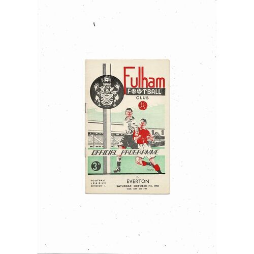 1950/51 Fulham v Everton Football Programme