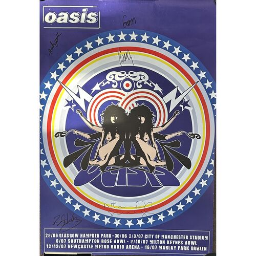Oasis Signed Glasgow Concert Poster
