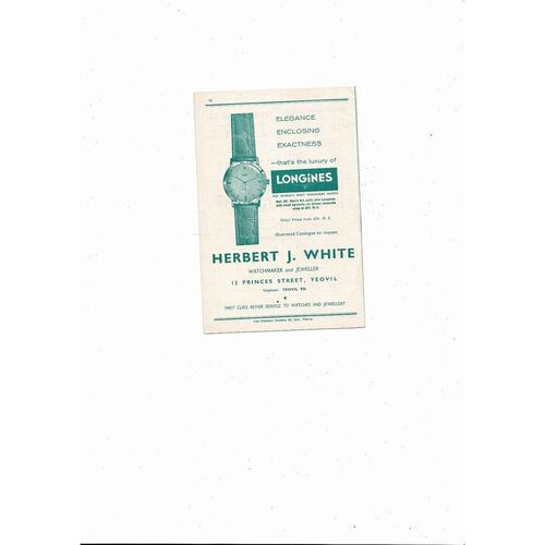 Yeovil Town v Southend United FA Cup Football Programme 1963/64
