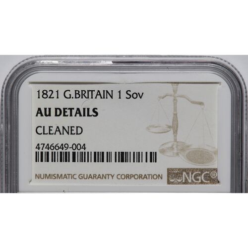 Rare 1821 King George 1V full gold sovereign