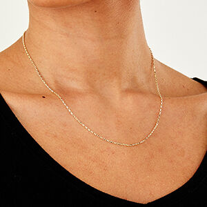 9ct yellow gold 1.5mm diamond cut belcher chain