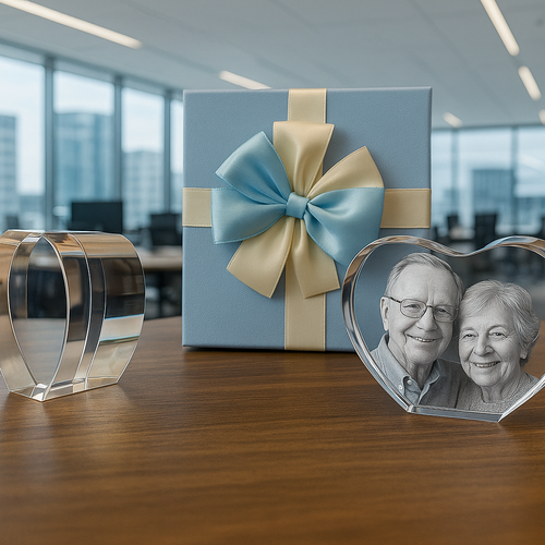 The Beautiful Tiree 9x8x4cm 3D Pure Crystal Heart