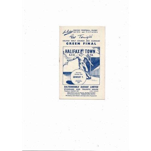 1959/60 Halifax Town v Grimsby Town Football Programme