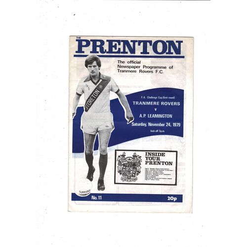 Tranmere Rovers v Leamington FA Cup Football Programme 1979/80