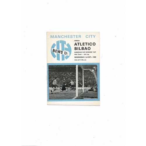 Manchester City v Bilbao European Cup Winners Cup Football Programme 1969/70