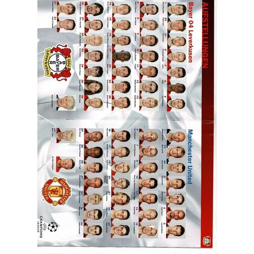 Bayer 04 Leverkusen v Manchester United Champions League Football Programme 2001/02
