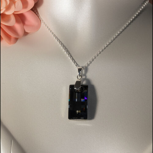 Faceted Oblong Pillow Crystal Necklace